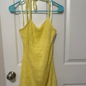 NWT Fashion Nova Crochet Mini Dress - Yellow